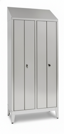 Armadio spogliatoio in acciaio inox AISI 430 a 2 posti a 4 ante cm. 95x40x215h
