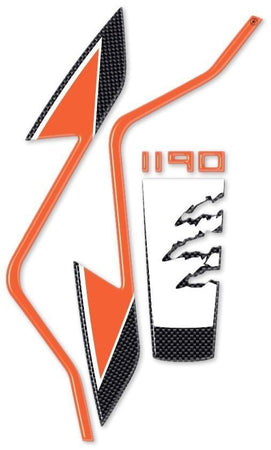 Adesivi 3D PROTEZIONE PARAFANGO MOTO ANTERIORE 19" compatibile per KTM 1190 ADVENTURE