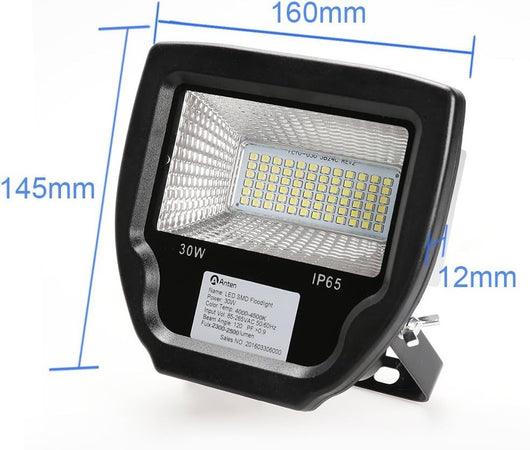 Anten 10W 2500LM SMD 2835 LED IP65 Faretto di sicurezza per esterni bianco natur