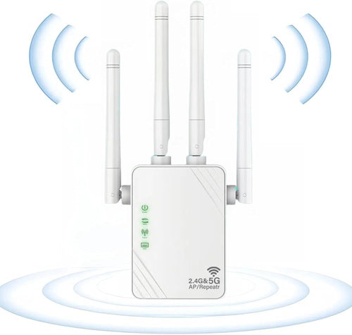 Ripetitore WiFi, Amplificatore WiFi Bianco 1200Mbps Doppia Banda 2.4G/5G AILKIN