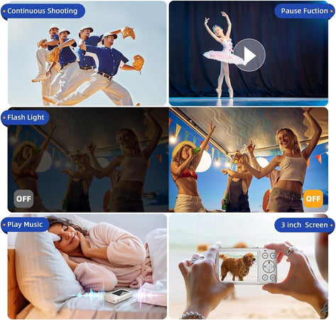 Fotocamera digitale CCN fotocamera da 64 MP 1080P FHD con schermo da 3,0 pollici