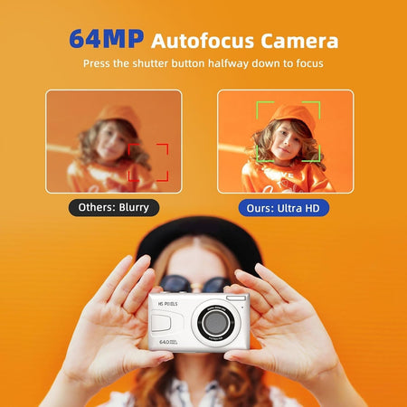 Fotocamera digitale CCN fotocamera da 64 MP 1080P FHD con schermo da 3,0 pollici