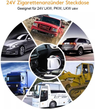 Bollitore per Camion 24V, Bollitore Elettrico per Auto da 1000ml Acciaio Inossid