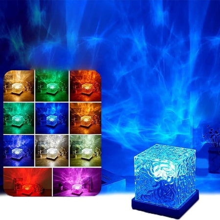 Lampada Aurora Northern Lights Wave-Cube Proiettore 16 Colori con Effetto D'Acqu