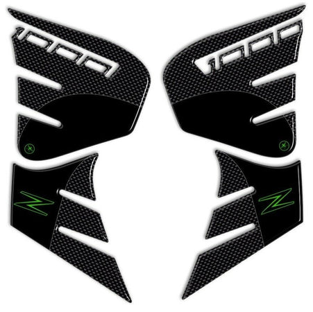ADESIVI 3D PROTEZIONI LATERALI SERBATOIO per MOTO KAWASAKI Z1000 2014-2020 verde