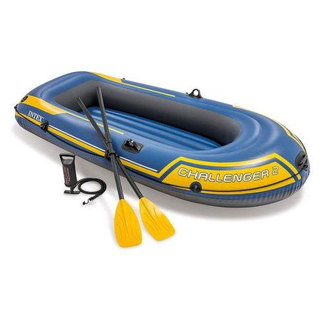 Canotto gonfiabile intex 68367 challenger 2 set con remi blu e giallo
