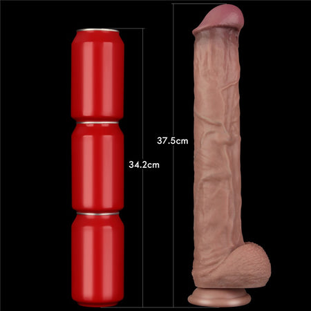 LOVETOY Pene dildo gigante in silicone a doppia densità XXL color carne cm 37