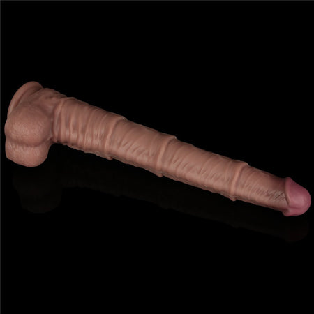 LOVETOY Pene dildo gigante in silicone a doppia densità XXL color carne cm 40