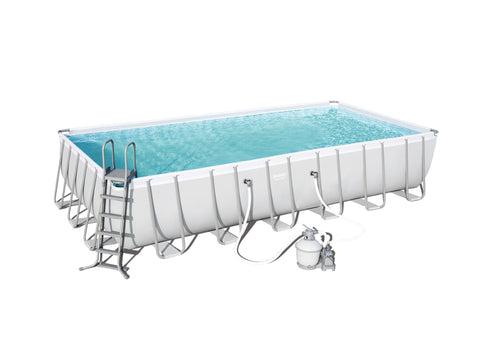 Bestway power steel piscina 732x366x132 cm, pvc/tritech, effetto mosaico interno, include filtro a sabbia, copertura, scaletta, dosatore chimico chemconnect - 56475 2