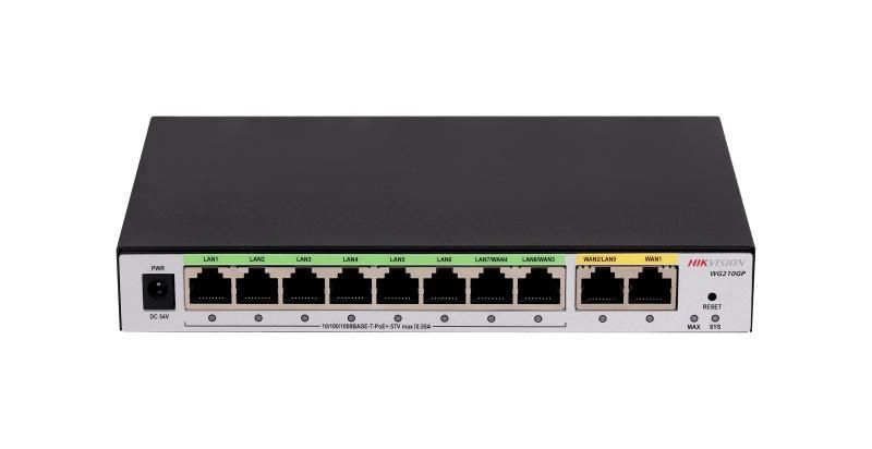 Hikvision controller 8-port gigabit poe, ap controller, 200 users - DS-3WG210GP-SI