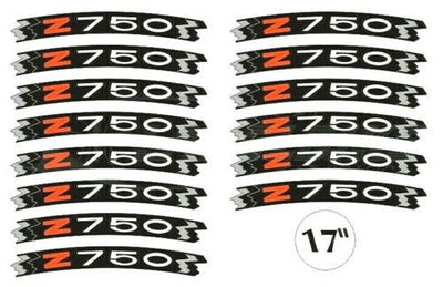 KIT STRISCE ADESIVE compatibili per CERCHI 17 MOTO KAWASAKI Z750 - GIALLO FLUO