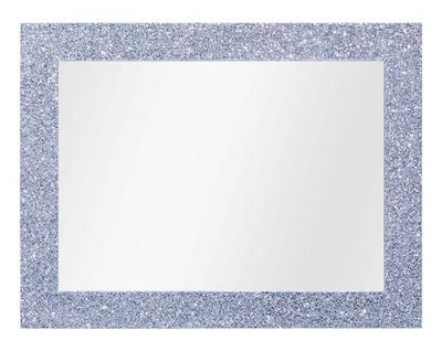 MOBILI2G - Specchiera glitter argento rettangolare- Misure: l.65 x h.85 x p.3