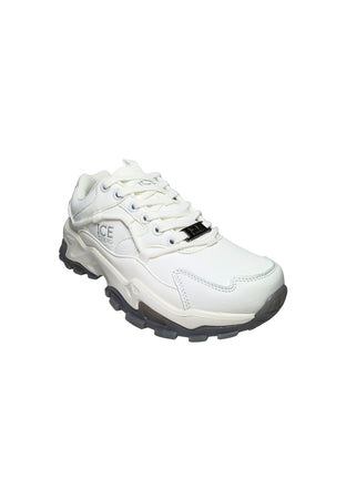 ICEBERG Scarpe Adulto unisex Iceberg Sneakers sportiva. Tomaia in pelle, inserti in camoscio. Total white. da uomo