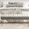 Panchina in Tessuto Chester 114x37 H45 cm Ingresso Camera da Letto Soggiorno Grigio