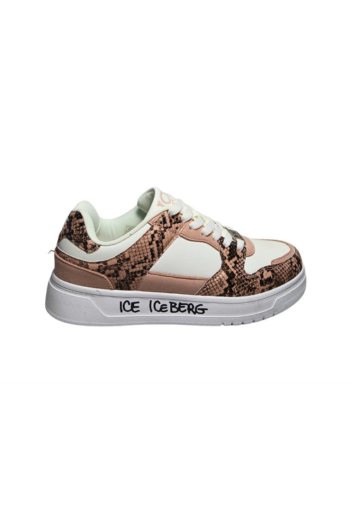 ICEBERG Scarpe Adulto unisex Iceberg Sneakers basse Pink, stampa serpente, brand logo laterale. da uomo