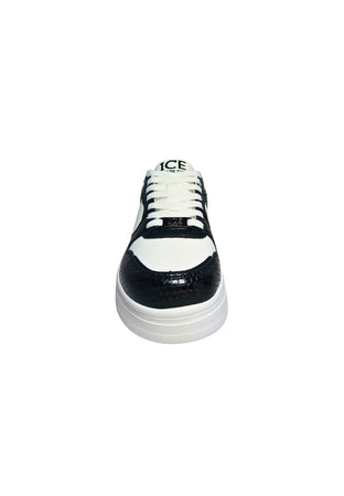 ICEBERG Scarpe Adulto unisex Iceberg Sneakers basse Black, stampa serpente, brand logo laterale. da uomo