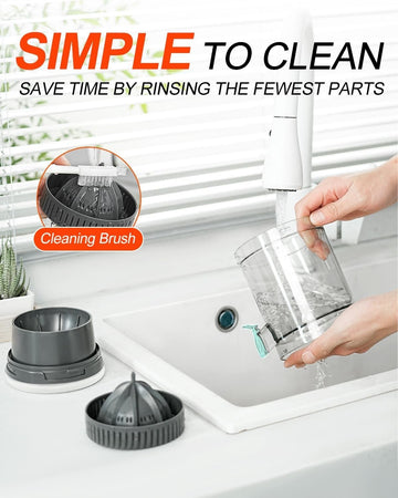 Spremiagrumi Elettrico Portatile USB 45W -70 Decibel Con Spazzola per La Pulizia