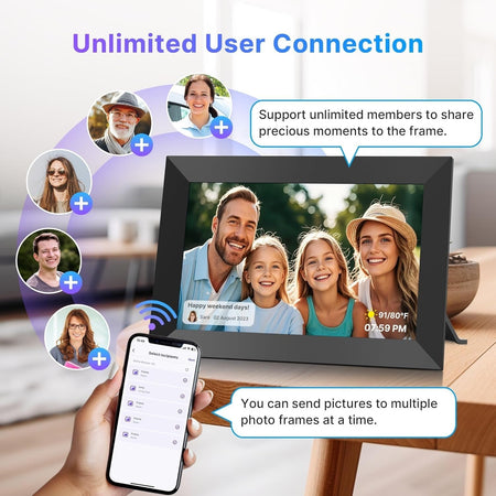 Cornice digitale Uhale da 32 GB, 10,1 pollici, WiFi, slot per scheda SD