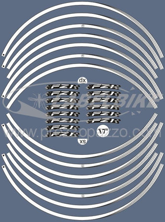 STRISCE ADESIVE compatibili per CERCHI 17 MOTO YAMAHA FZ1 FAZER adesivi Bianchi