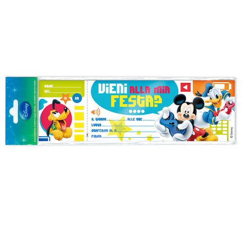 Blocchetto 10 Inviti Alla Festa Mickey Disney Rex Sadoch