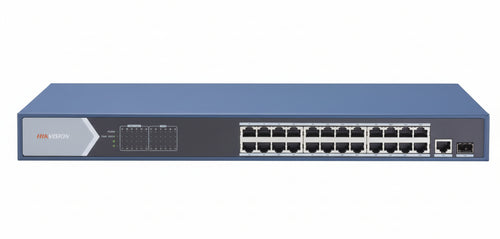 Hikvision switch 24 port gigabit unmanaged poe switch 24 gigabit poe ports, 1 gigabit rj45 uplink po - 301801380