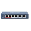 Switch hikvision l2, unmanaged, 4 10/100m rj45 poe ports, 2 10/100m rj45 uplink ports, 802.3af/at/bt, port 1 support hi-poe 60w - DS-3E0106HP-E