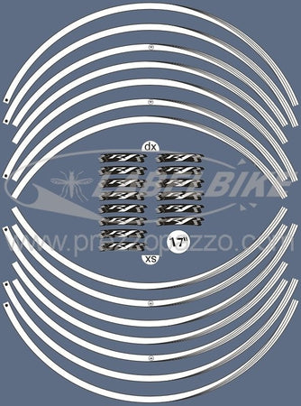 KIT STRISCE ADESIVE MOTO compatibili per CERCHI 17 YAMAHA YZF R1 adesivi tuning