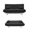 Divano 3posti Letto Reclinabile Clic Clac Tessuto Imbottito 2 Cuscini 183cm Nero