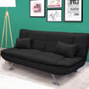 Divano 3posti Letto Reclinabile Clic Clac Tessuto Imbottito 2 Cuscini 183cm Nero