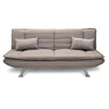 Divano 3posti Letto Reclinabile Clic Clac Tessuto Imbottito 2 Cuscini 183cm Tortora