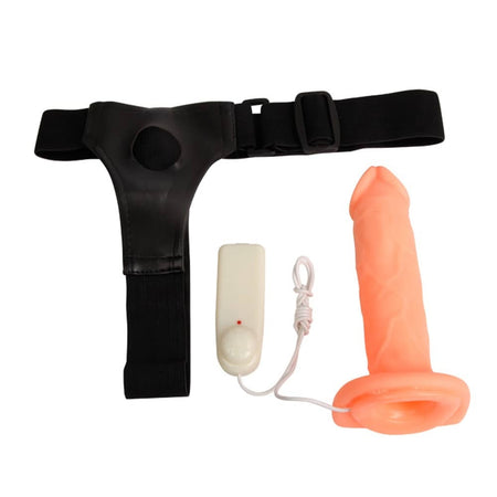 Strap on dildo indossabile cavo morbido da uomo per lui vibrante con vibrazione cm 18 x 4