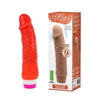 Vibratore fallo realistico vibrante rosso cm 19 in gelatina di PVC