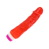 Vibratore fallo realistico vibrante rosso cm 19 in gelatina di PVC