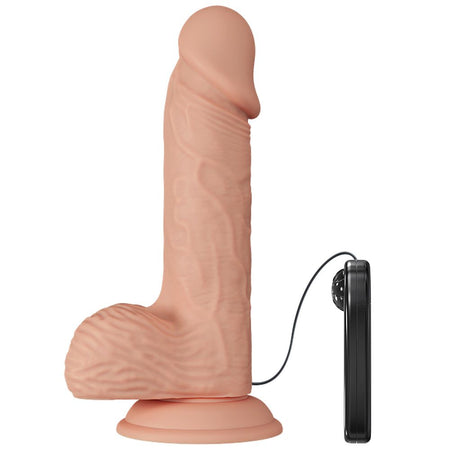 Vibratore dildo realistico pelle scorrevole rosa carne con telecomando e testicoli