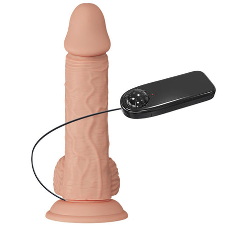 Vibratore dildo realistico pelle scorrevole rosa carne con telecomando e testicoli