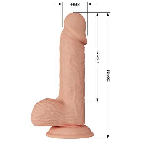 Vibratore dildo realistico pelle scorrevole rosa carne con telecomando e testicoli
