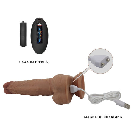 Fallo vibrante dildo realistico vibratore con spinta up & down telecomando wireless 21 cm