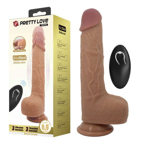 Fallo vibrante dildo realistico vibratore con spinta up & down telecomando wireless 22,6 cm