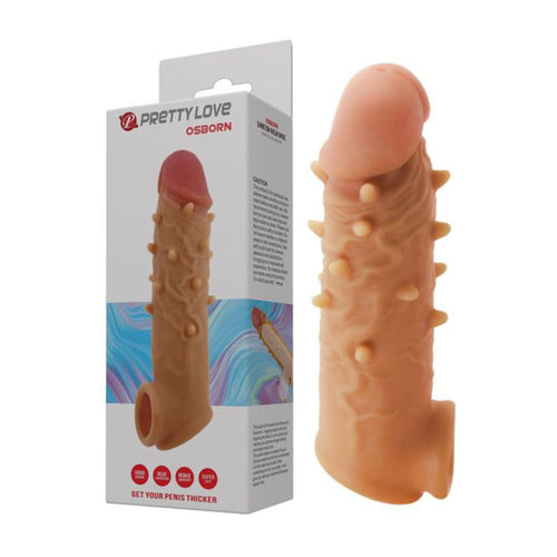 Prolunga fallica realistica in silicone con protuberanze stimolatori in rilievo