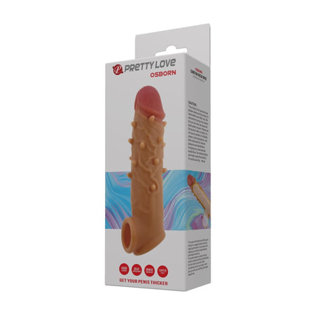 Prolunga fallica realistica in silicone con protuberanze stimolatori in rilievo