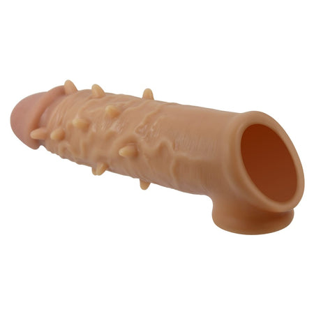 Prolunga fallica realistica in silicone con protuberanze stimolatori in rilievo