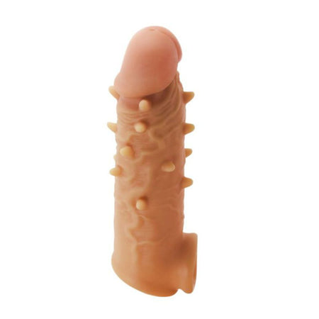 Prolunga fallica realistica in silicone con protuberanze stimolatori in rilievo