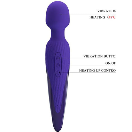 Pretty love massaggiatore in silicone viola auto riscaldante ricaricabile USB