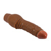 Vibratore dildo realistico anale vaginale vibrante marrone 195 mm