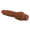Vibratore dildo realistico anale vaginale vibrante marrone 195 mm