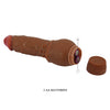 Vibratore dildo realistico anale vaginale vibrante marrone 195 mm