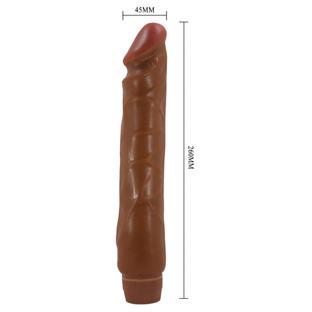 Vibratore dildo realistico anale vaginale vibrante marrone 260 mm