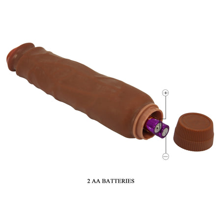 Vibratore dildo realistico anale vaginale vibrante marrone 260 mm