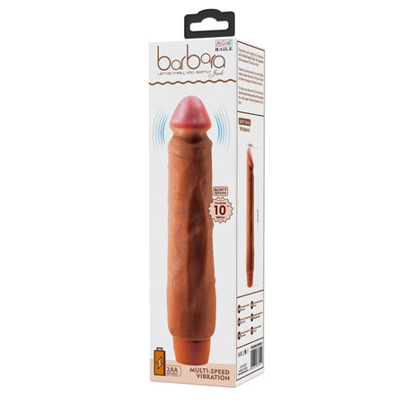 Vibratore dildo realistico anale vaginale vibrante marrone 260 mm