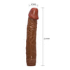 Vibratore dildo realistico anale vaginale vibrante marrone 225 mm